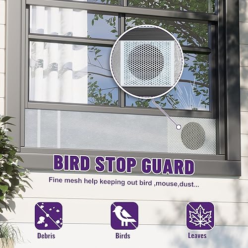 Miniatura 3 de Mxclimate Kit de ventana de aire acondicionado portátil, sello de ventana deslizante con protector de hojas, malla de ventilación de ventilación de