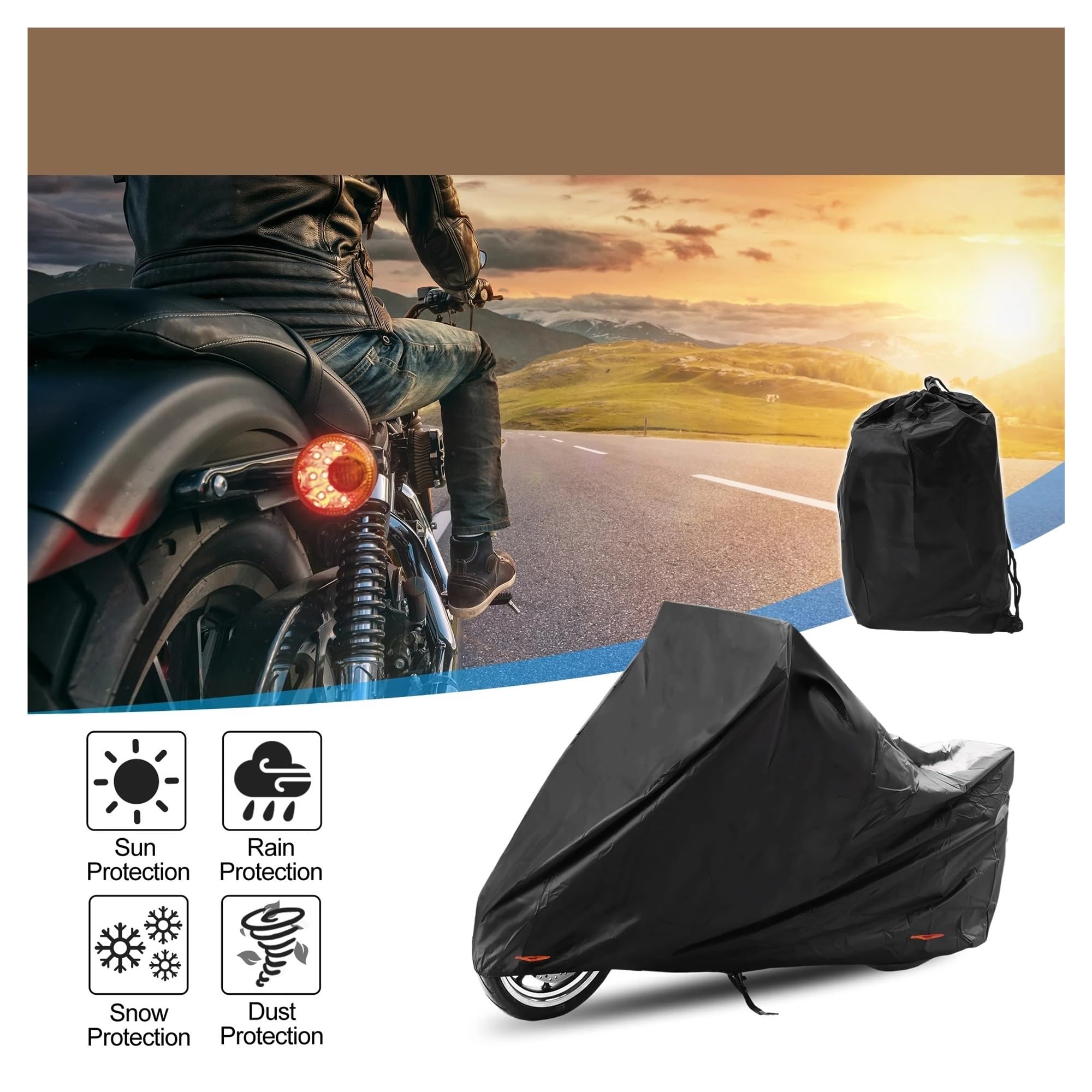 Motorradplane mit Schlossloch Für UXCELL 301D-PU Motorrad Volle Abdeckung Im Freien wasserdichte Staubdicht Verdickte Kleidung Regen Schnee UV Schutz(for Honda Super Cub)
