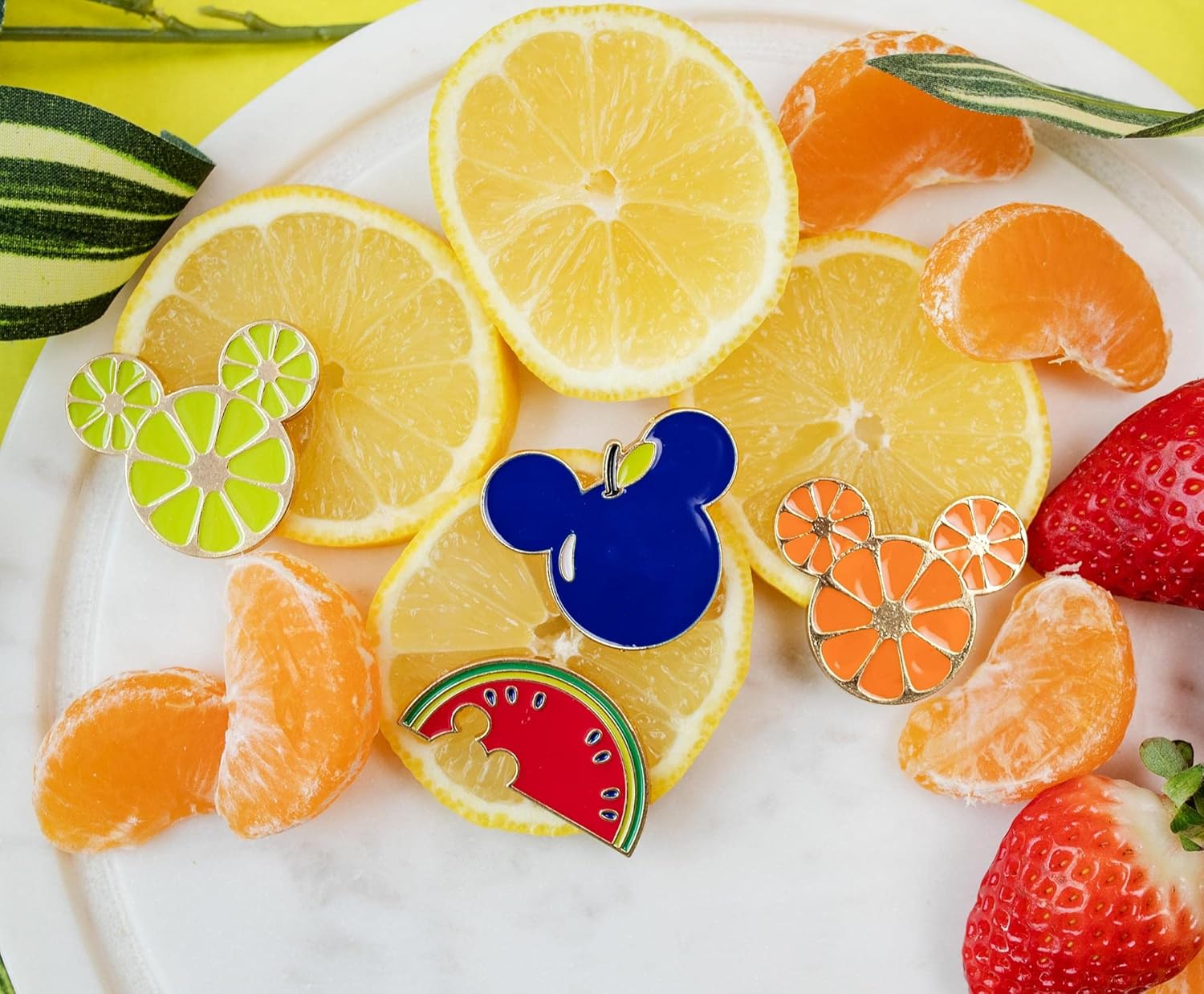 Disney Mickey Mouse Fruit 4 Piece Enamel Pin Set : Clothing, Shoes & Jewelry