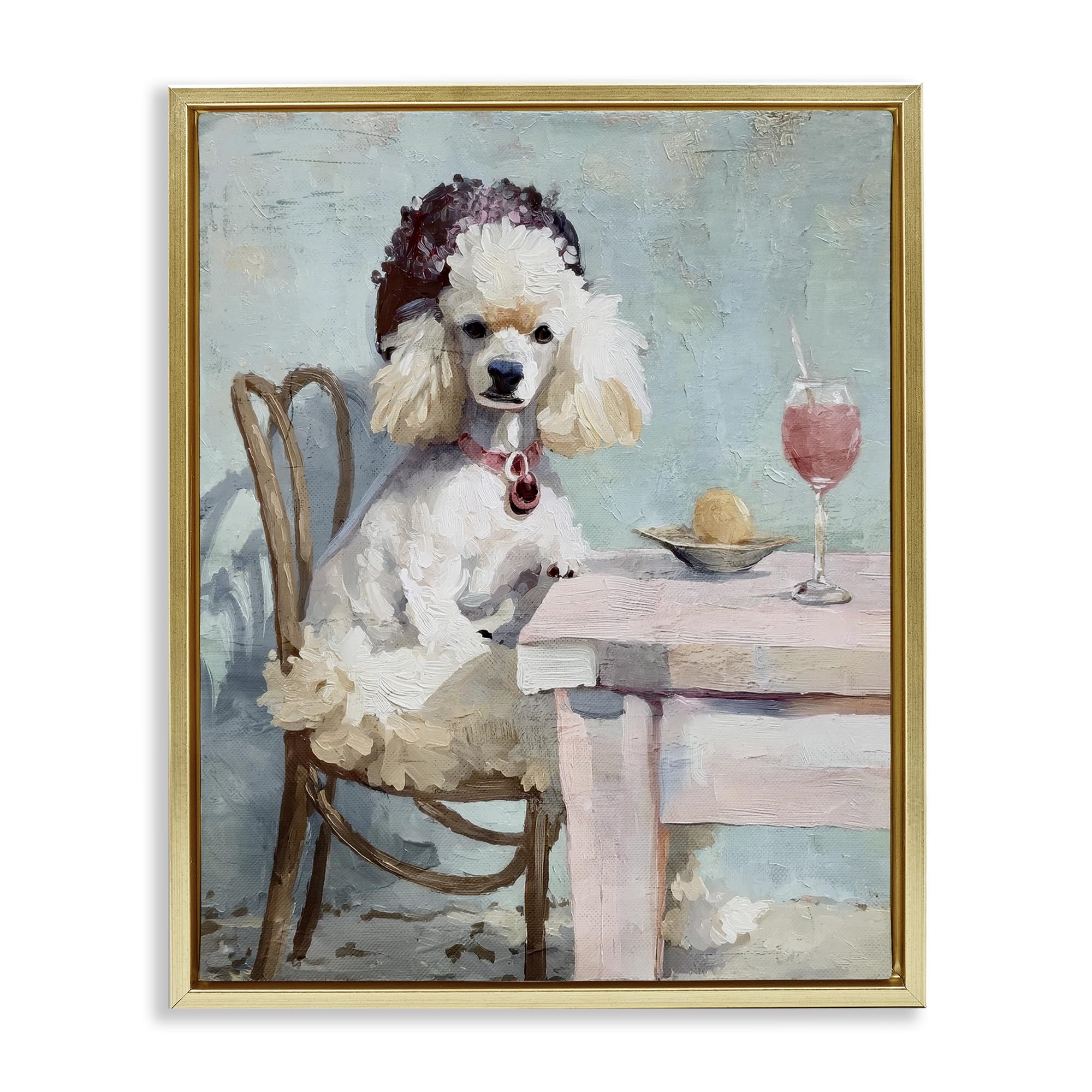 'Ladies Who Lunch Poodle'| Floating Frame Canvas Art