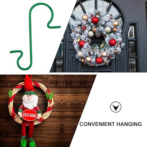 Miniatura 3 de DOITOOL 150 ganchos de adorno de Navidad, ganchos verdes para adornos de árbol de Navidad, ganchos de alambre de metal en forma de S para bolas de