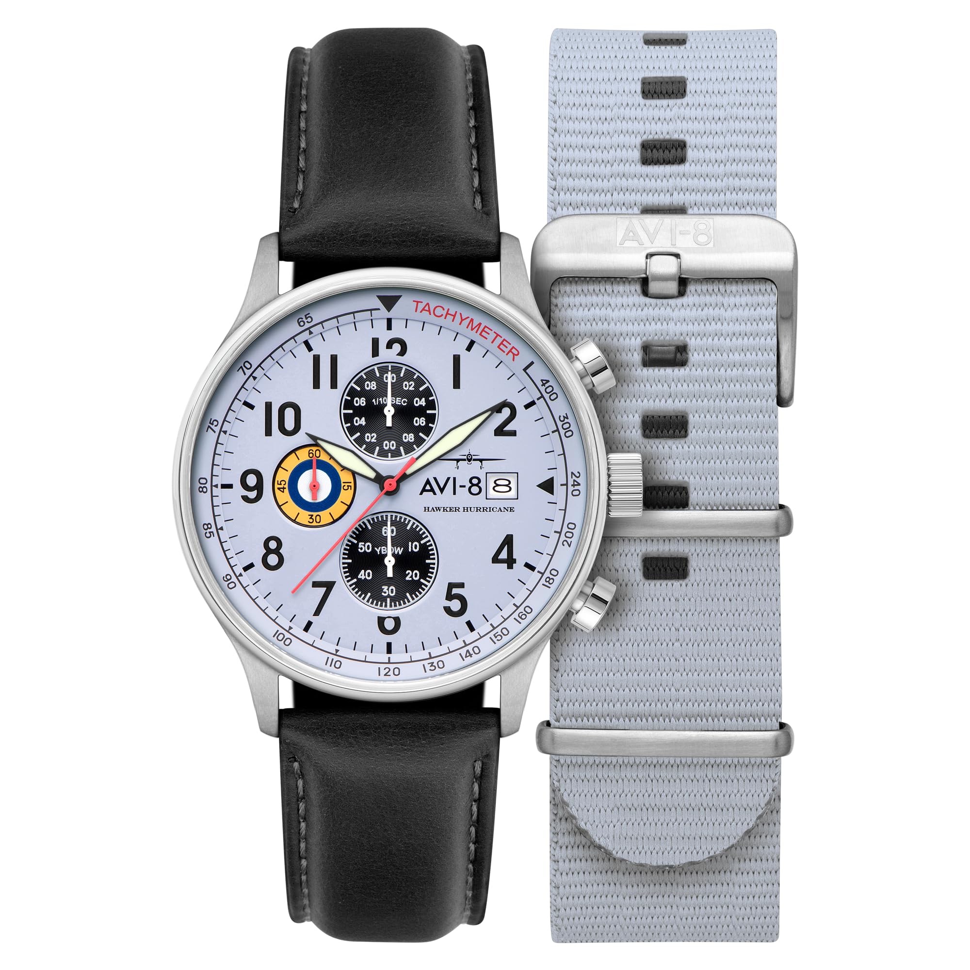 Buy AVI-8 Mens 42mm Hawker Hurricane Classic Chronograph Pilot