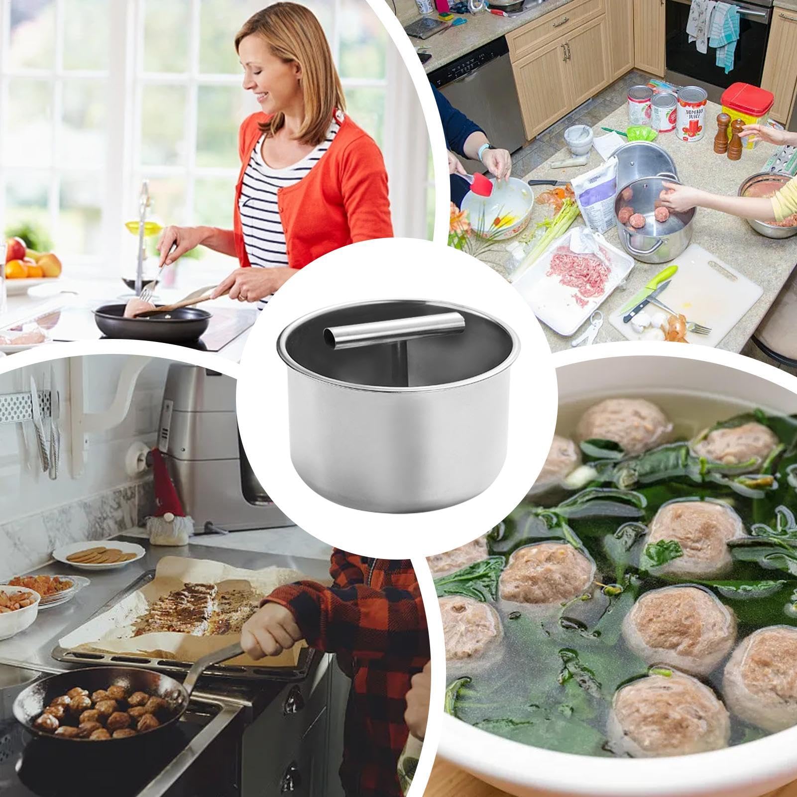 Fleischbällchenmacher, Edelstahl Fleischbällchenform, Antihaft Fleischbällchen Herstellung Werkzeuge, 6 Loch Fleischbällchen Maker, 12 Loch Fleischbällchenform, Küche Fleischbällchen Gadget