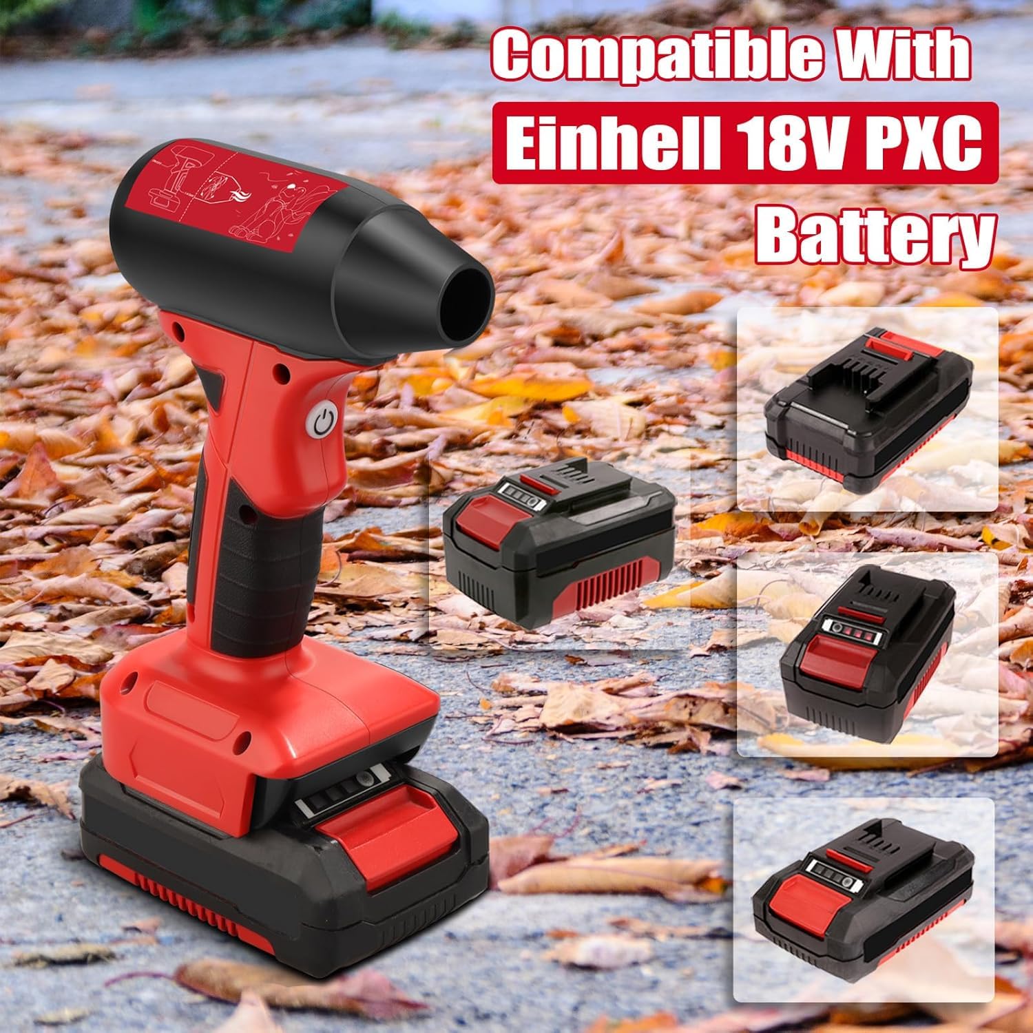 Mini Jet Blower Turbo Fan für Einhell Power X-Change 18V Akku, 4-Gang Turbo-Lüfter, Mini-Gebläse, Luftstaubwedel, Industrieventilator, für Reinigung, Haartrocknung, Auto, Camping