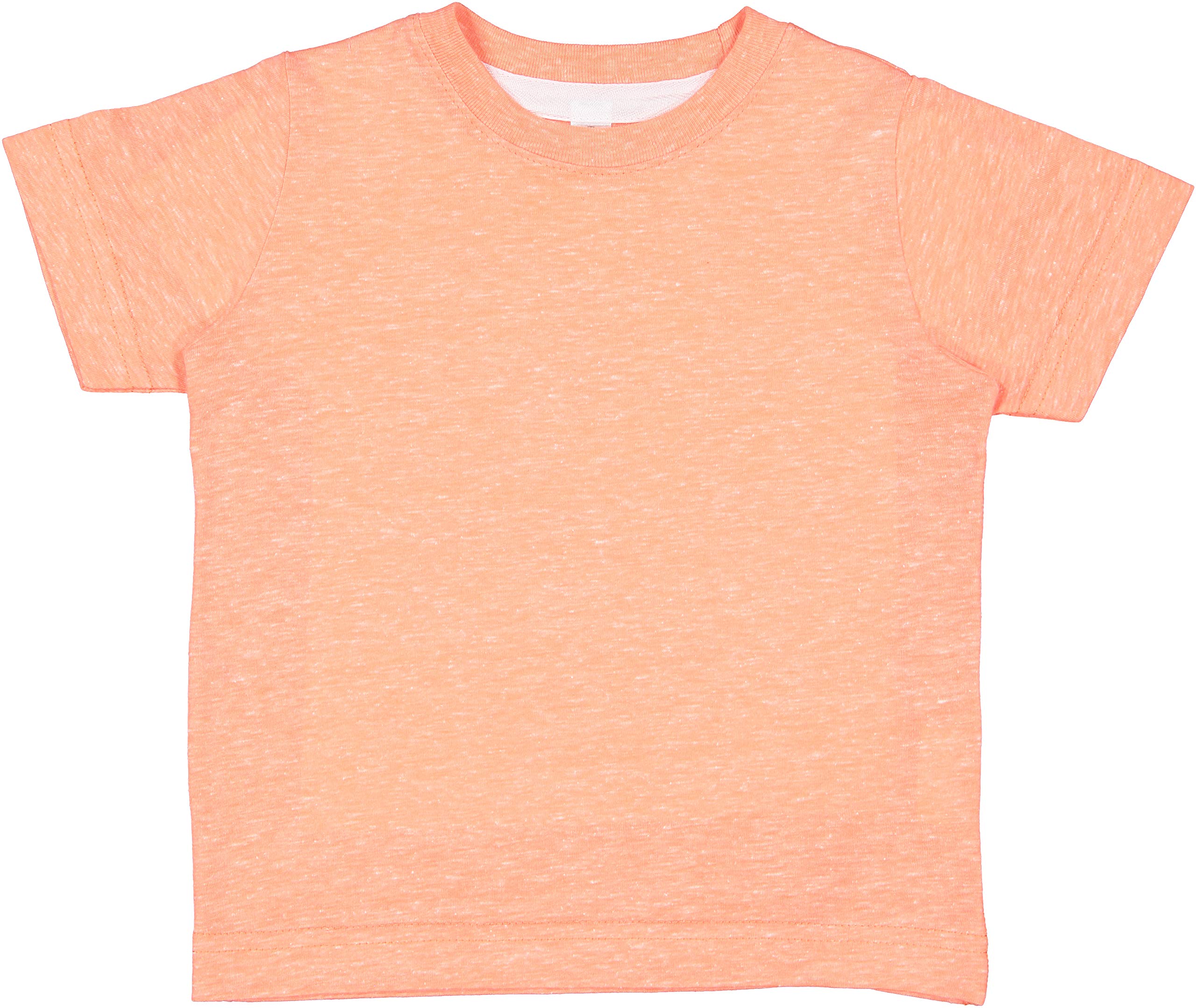 RABBIT SKINS™ Toddler Harborside Mélange Short Sleeve Jersey Tee, Papaya Melange, 3T