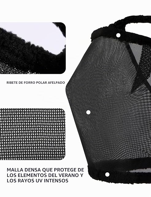 Foto 4 de 7 de Harrison Howard Máscara Redonda de Malla para Caballo, protección UV, con Borde Acolchado de Forro Polar