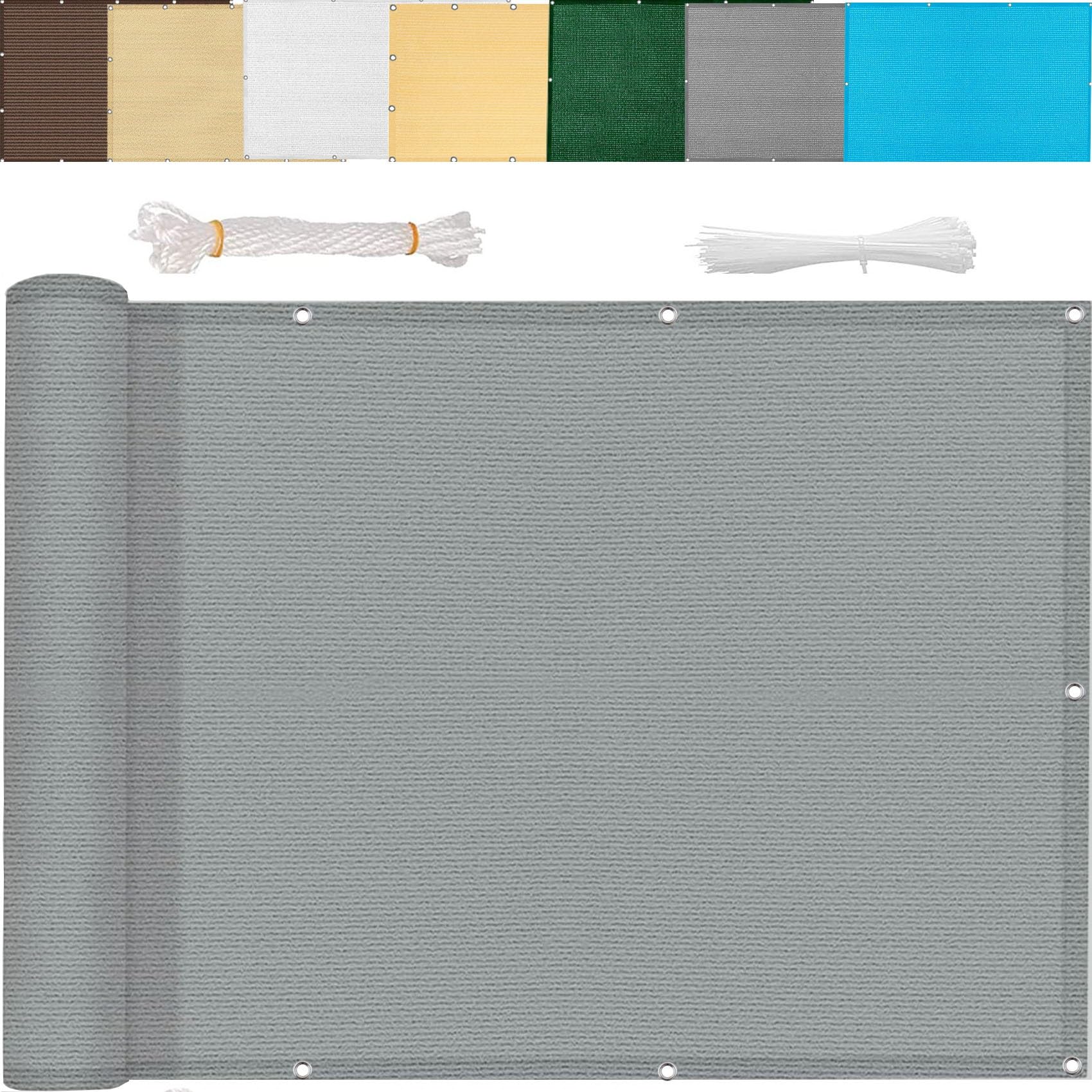Recinzione Copertura per Balcone Giardino 90 x 350 cm Copertura per Balcone Copertura Ringhiera del Balcone Resistente alle intemperie per Recinzione, Grigio