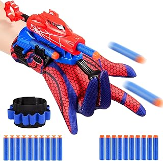 Superhero Web Shooters for Kids Age 8-12, Adjustable Wrist Launcher Slinging Toy Set with