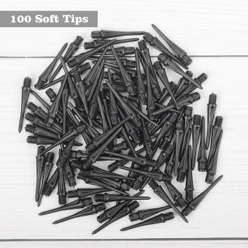 Soft Dart Tips 2BA Thread Plastic Soft Tip Soft Dart Tips Replacement Dart Accessories for Dartboard Darts