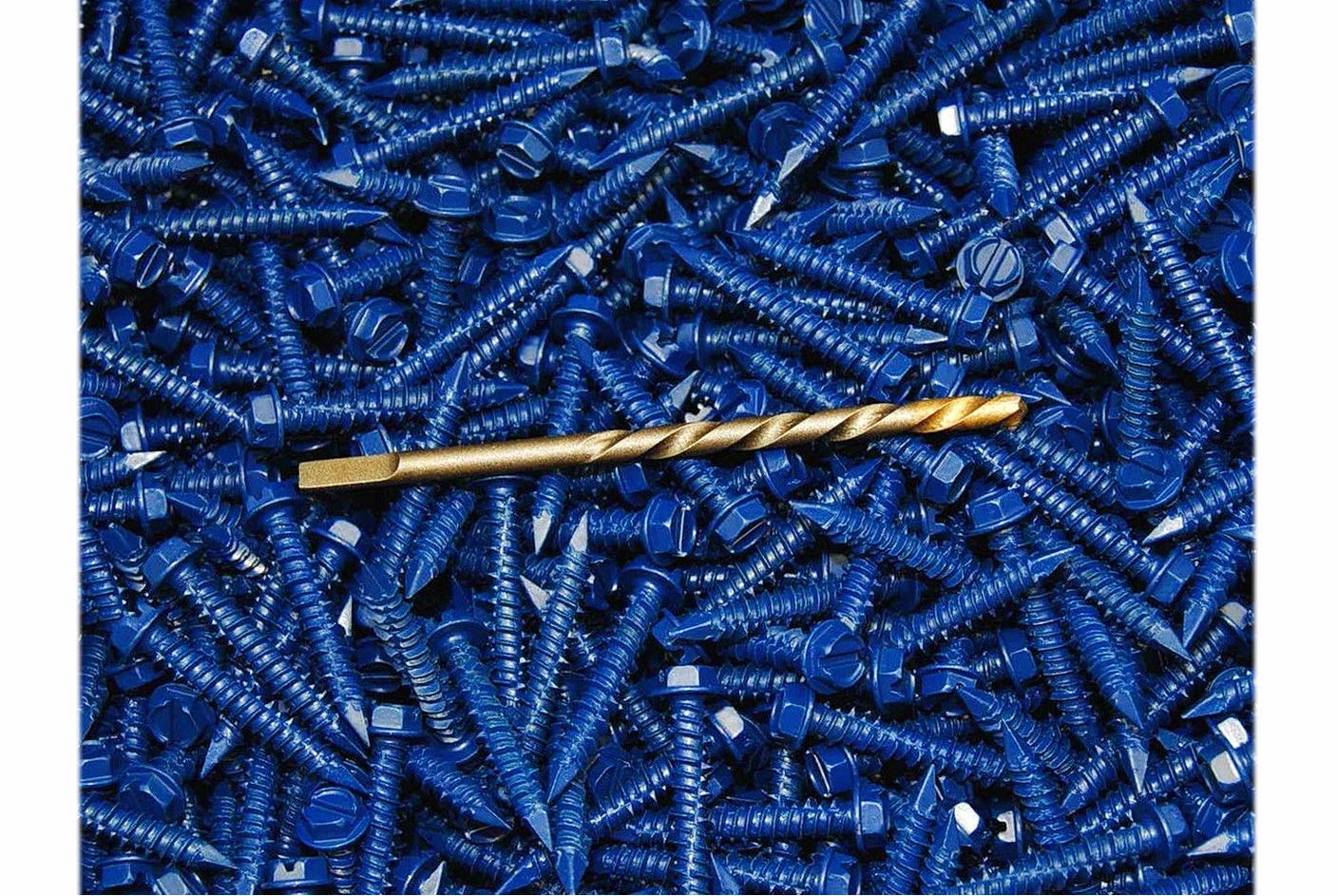 New Package of 500 (pcs) Hex Washer Head 3/16" x 1-1/4" Masonry Screws Tapcon Anchor & Bit Set #MO1905-P Warranity by Pr-Mch