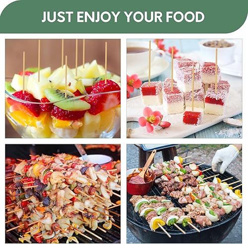 Miniatura 6 de 300 brochetas de bambú,   0.157 in  Pinchos de madera de 6 pulgadas para aperitivos, brochetas de frutas, fuente de chocolate, asar  Palillos de