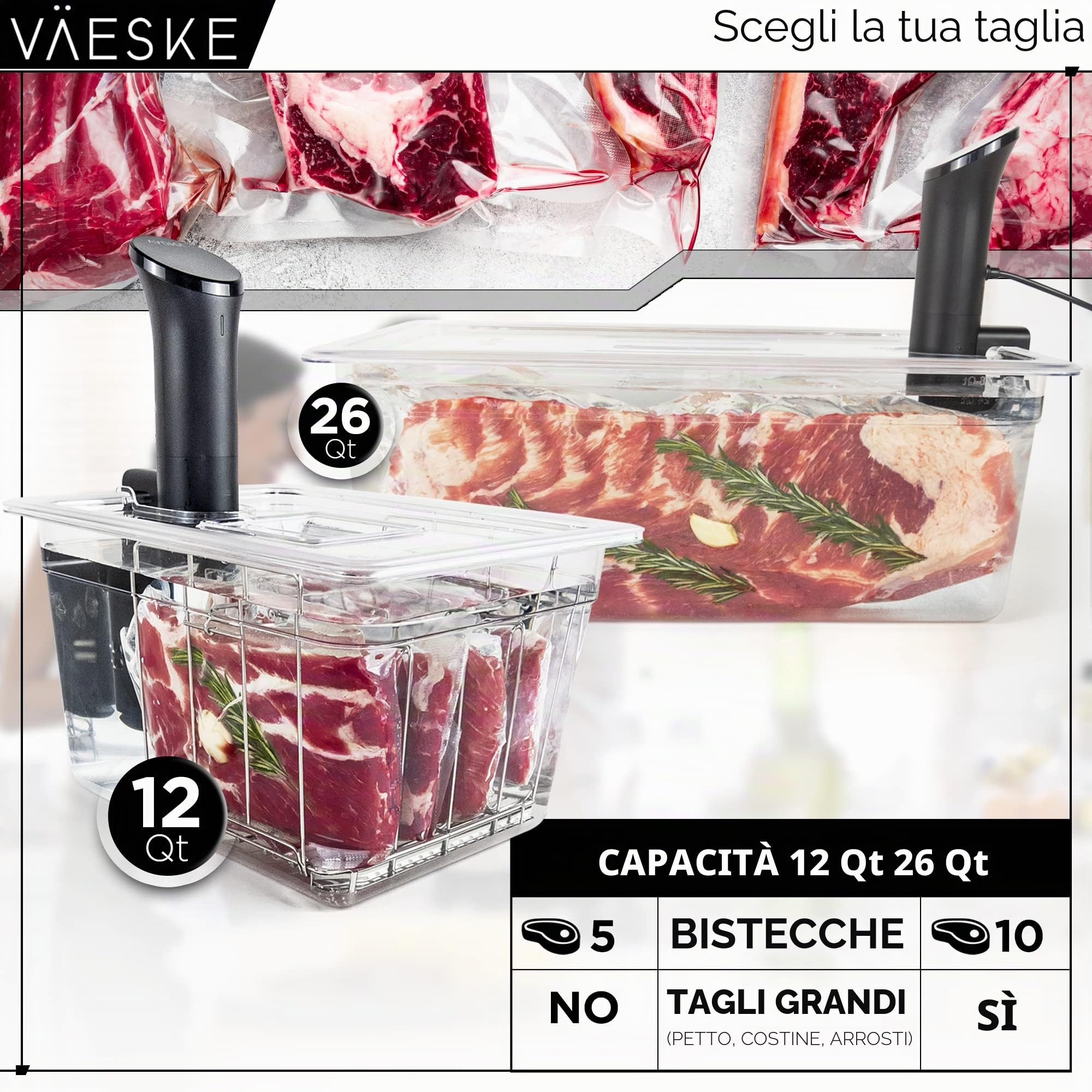 VÄESKE Contenitore Isolato Sous Vide con Coperchio e Rastrelliera, Trattiene il Calore e Protegge i Piani di Lavoro, Funziona con la Maggior Parte dei fornelli Sous Vide (11 L)