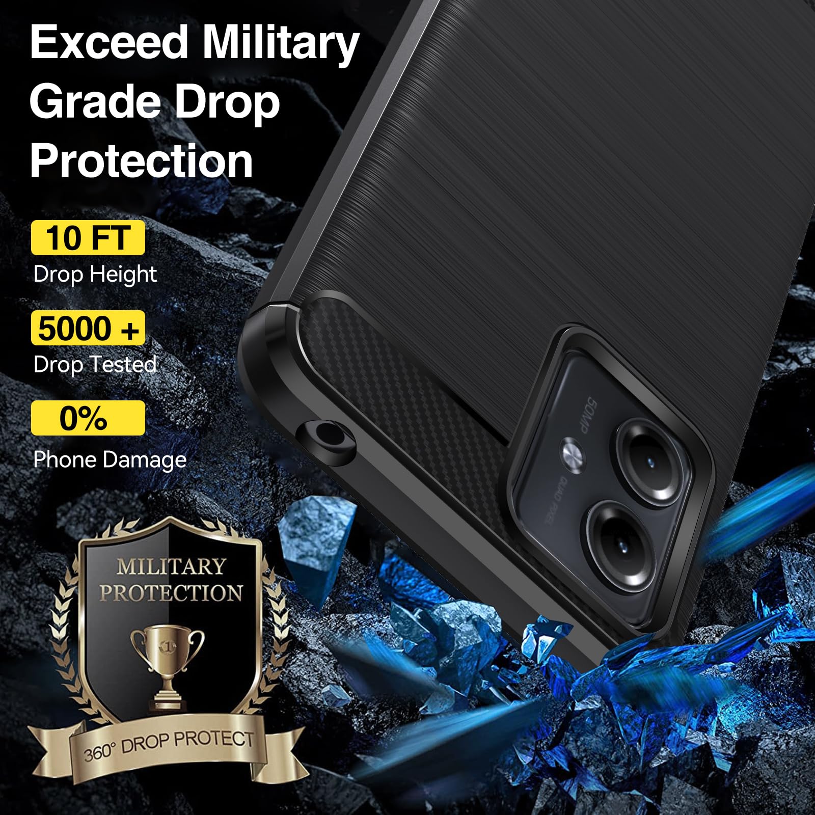 4-in-1 Schutzhülle Für Motorola Moto G14 – Mit 3 Panzerglas-Folien & TPU-Case, Schwarz