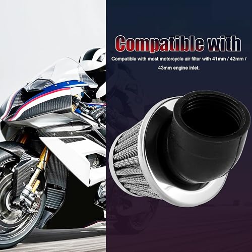 Miniatura 7 de Filtro de 1.614 in, 1.654 in, 1.693 in, 1.65 pulgadas, ángulo de 45 grados para 125cc-150cc 200cc 250cc ATV Quad Scooter Gokart ciclomotor, Chopper
