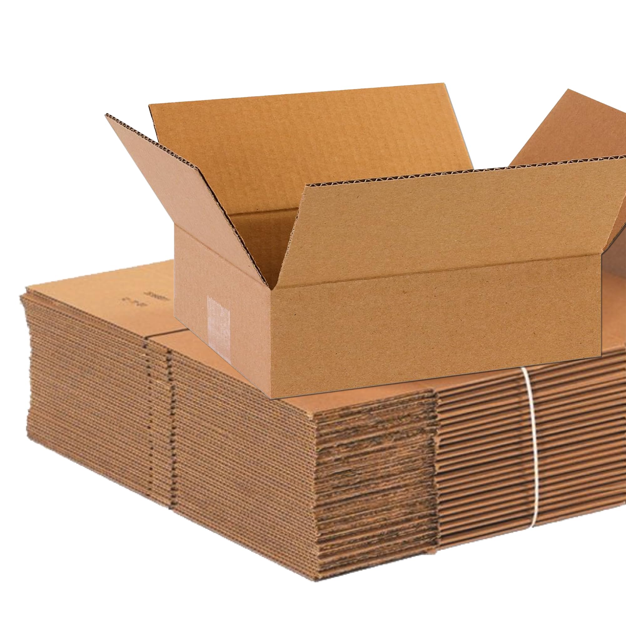 Aviditi 1083 Flat Corrugated Cardboard Box 10" L x 8" W x 3" H, Kraft, For Shipping, Packing and Moving (Pack of 25)