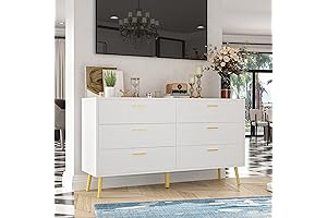 Homsee Chic White and Gold Dresser for Enchanting Spaces