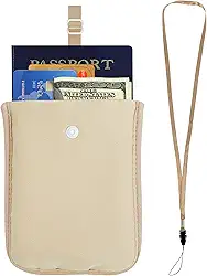 Carteira de sutiã de viagem com bloqueio de RFID, bolsa de dinheiro escondida com alça elástica ajustável, bolso secreto perfeito para proteger seus cartões de crédito passaporte objetos de valor, Nude., XL(6'' x 5''), Proteção RFID
