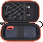 Cas dur compatible avec SanDisk 500GB/ 1TB/ 2TB/ 4TB Extreme Portable SSD - Jusqu'à 1050MB/s - USB-C, USB 3.2 Gen 2 - Externe Solid State Drive. Porte-voyage pour USB Câbles - Bleu (boîte seulement)