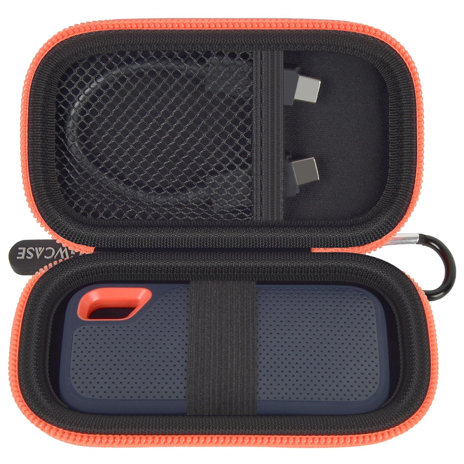 GWCASE Hard Case for SanDisk Extreme Portable External Solid State Drive | Protective Storage Bag Fits for SanDisk 500GB/ 1TB/ 2TB/ 4TB/ 8TB SSD, Carring Travel Holder for USB Cables Box Only-Orange Z-image-34