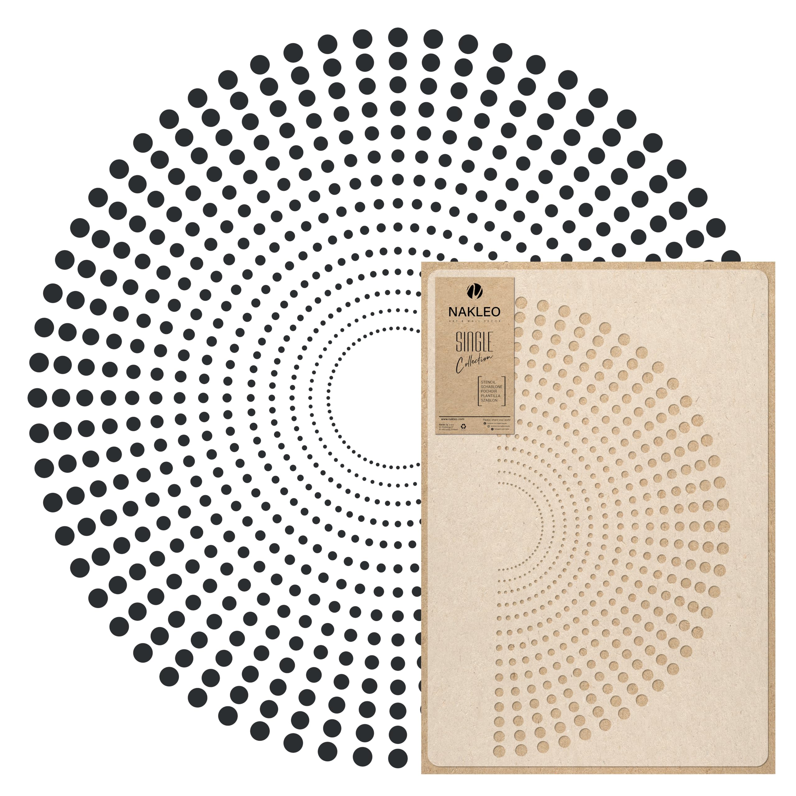 NAKLEO Painting Large Stencil, Diameter 60 cm, Dot Mandala Stencil, Reusable Plastic Template, Art Craft DIY, Big Geometric Orient Pattern for Painting Wall Floor Wood Fabric Furniture