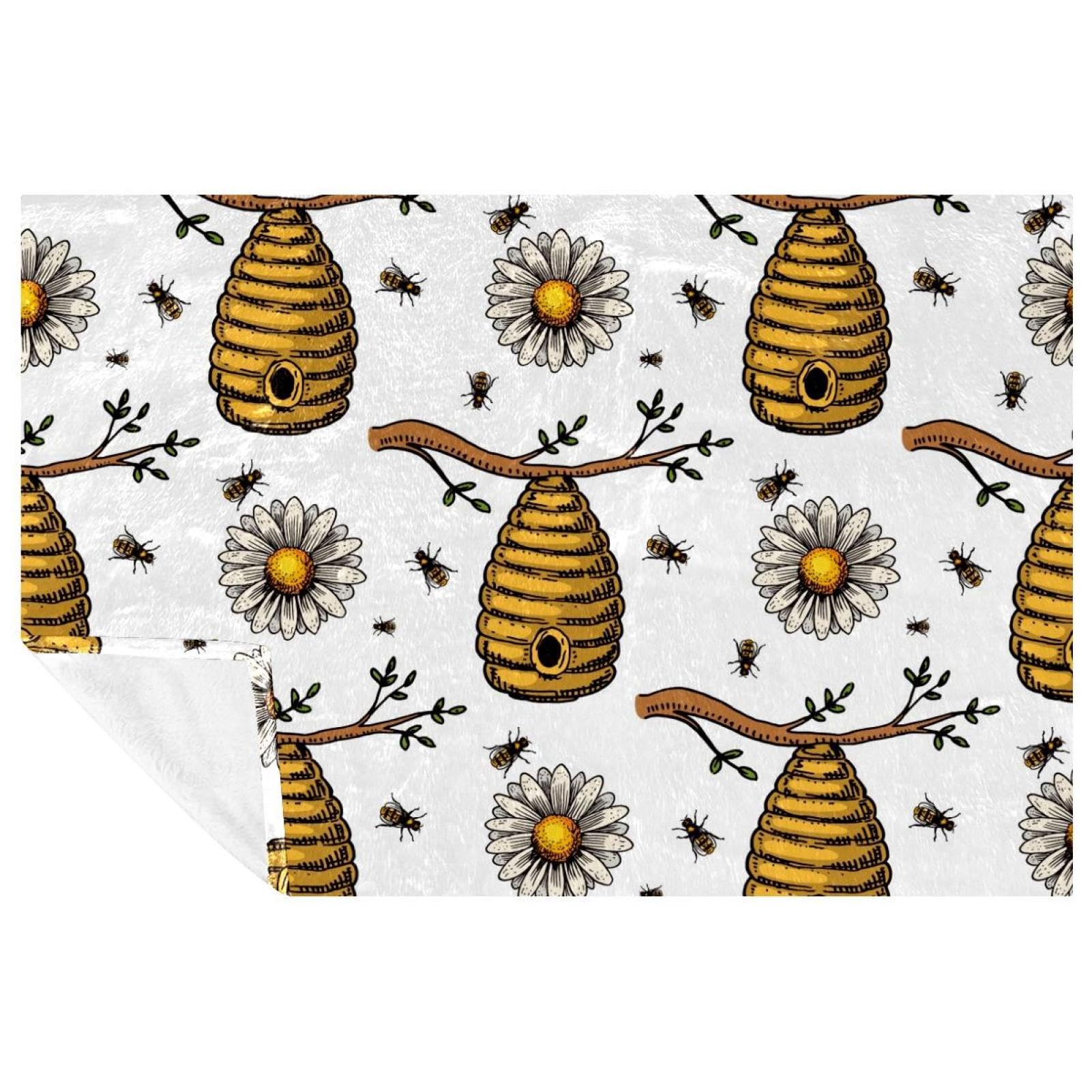 Couverture douce abeille contre le froid sur le canapé et le lit