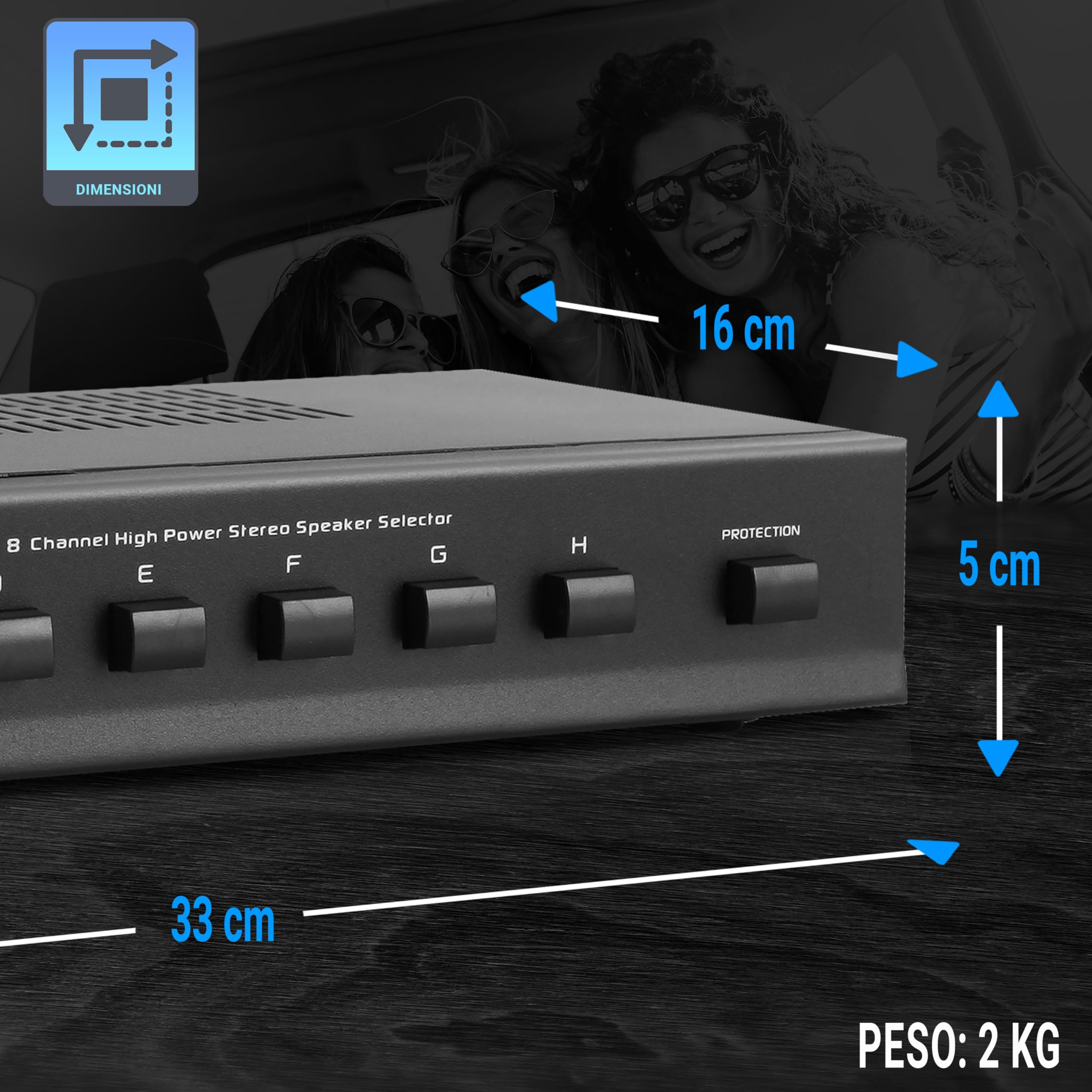 Pyle - Altoparlante stereo ad alta potenza PSS8 a 8 canali
