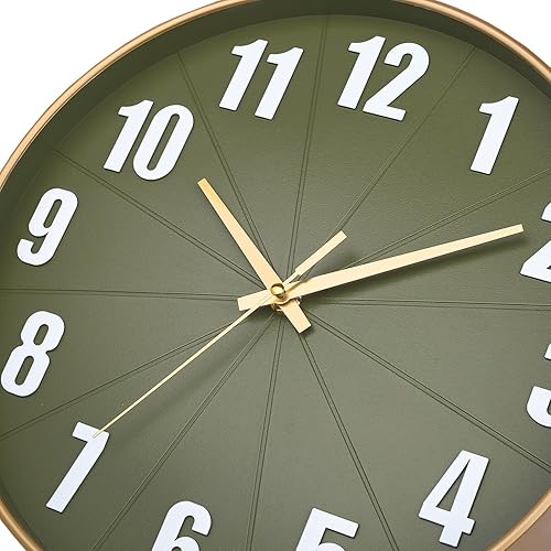 Miniatura 5 de HZDHCLH Reloj de pared de 12 pulgadas, funciona con pilas, movimiento de cuarzo, silencioso y moderno, sin tictac, para sala de estar, dormitorio,