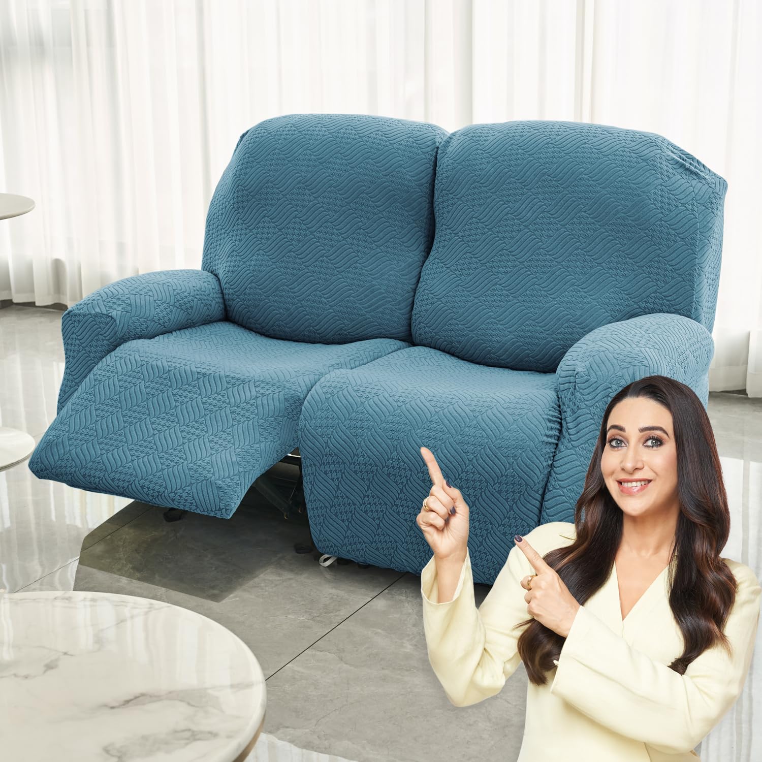 HOKIPO Recliner Sofa Cover - Navy Blue -10