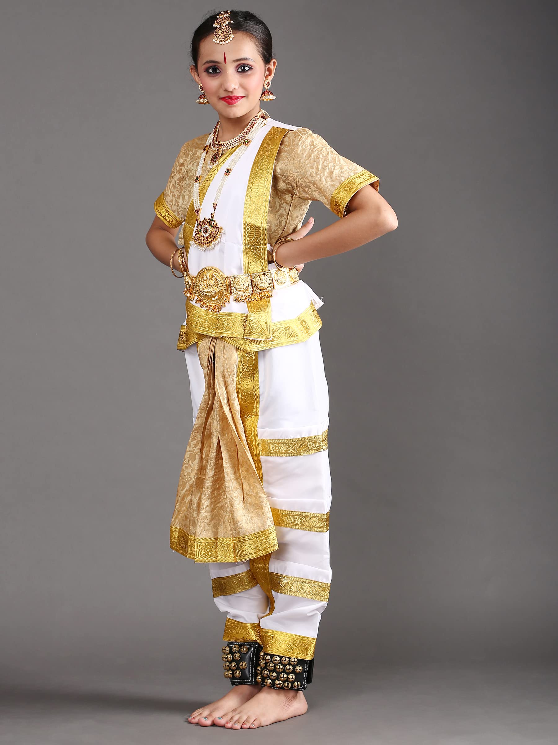 Bharatnatyam Costume for Girls | Bharatanatyam Dress for Kids | Readymade Classical Dance Costume for Annual Function & Stage Performance 1
