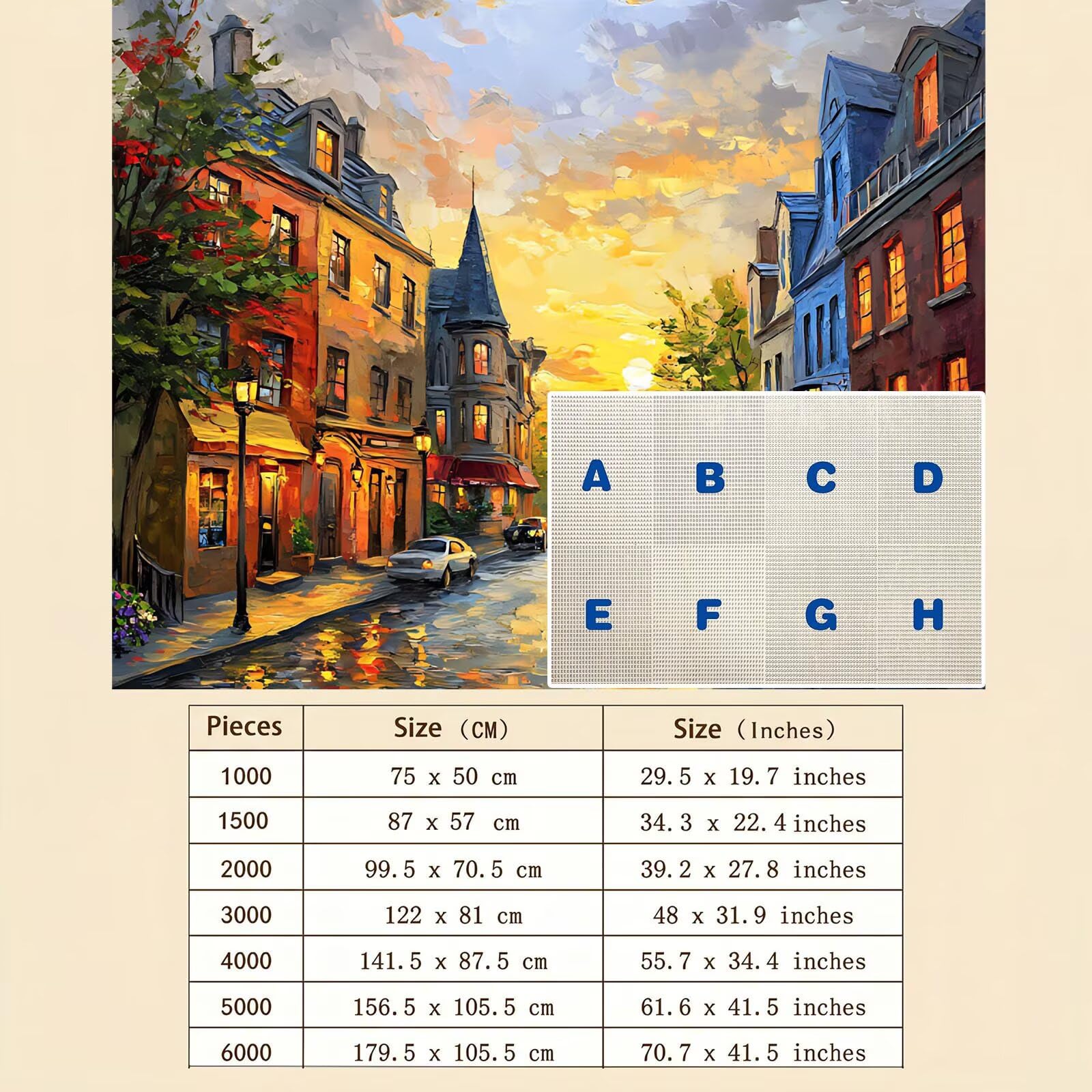 Città strada Puzzle 1000 Pezzi per Adulti, Puzzle in Legno - Collezione Classica con Poster Incluso - Sfida di Concentrazione e Passatempo Antistress, Gioco Educativo per Famiglia, 75 x 50 cm f0-51