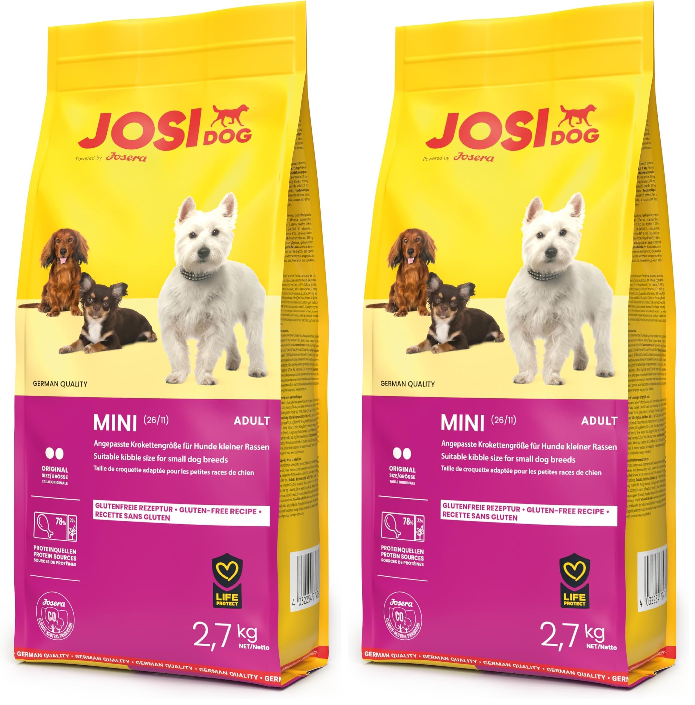 JosiDog Mini (1 x 2,7 kg) | Adulte Mini | Croquettes Extra Petites Premium pour Petits Chiens Adultes | Protéines de volaille de Haute qualité | Powered by JOSERA | Nourriture pour Chiens | 1 pièce
