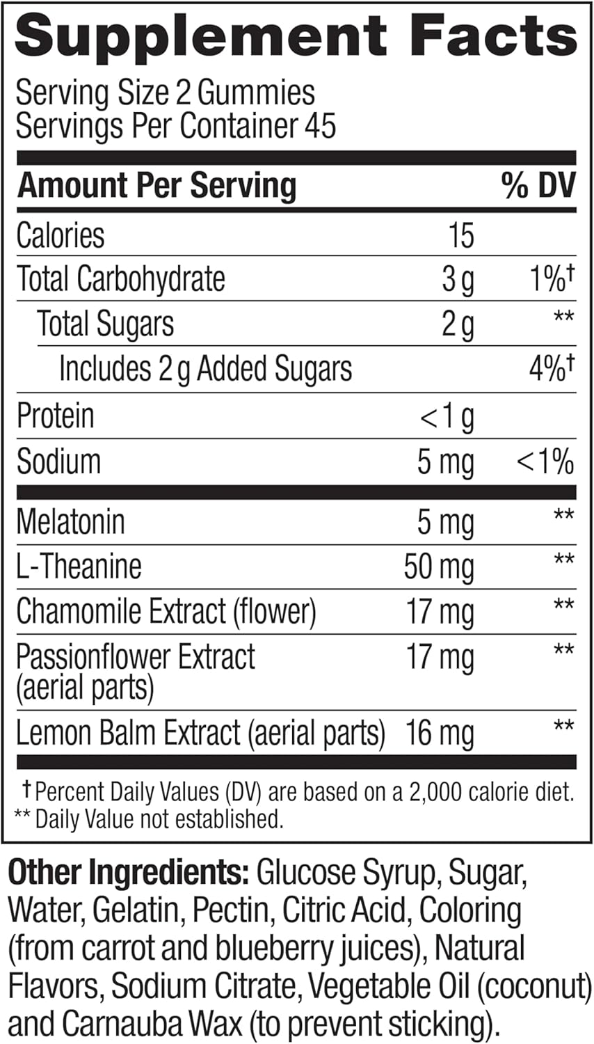 OLLY Extra Strength Sleep Gummy 5 mg Melatonin, L-Theanine, Chamomile, Lemon Balm Extracts, Sleep Aid, BlackBerry Flavor - 90 Count - Image 7