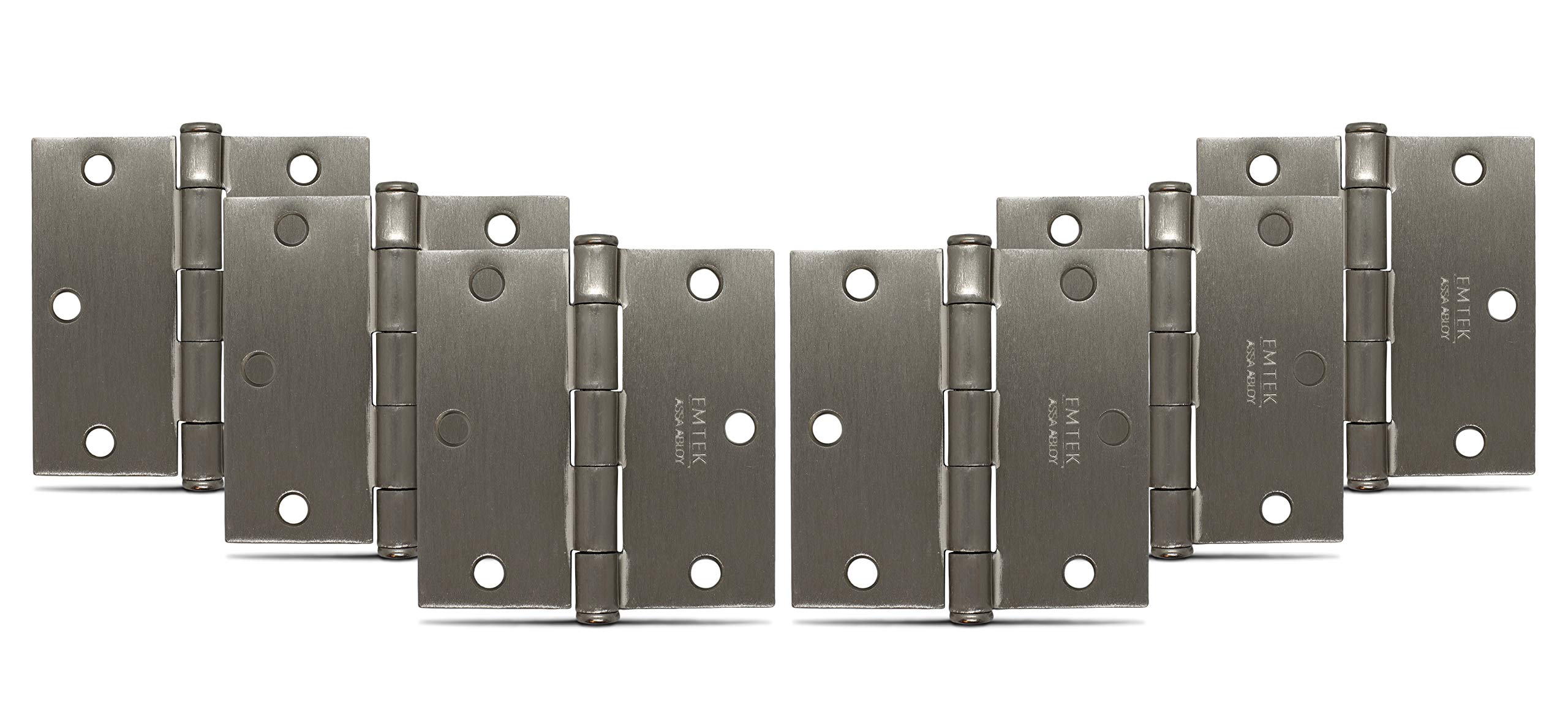 Emtek Hardware Steel Hinges, Residential Plain Bearing, Pack of 6, Square Corners, Size: 3.5 x 3.5 in. Color: Thickness: 3.5 x 3.5 inches 91013US15
