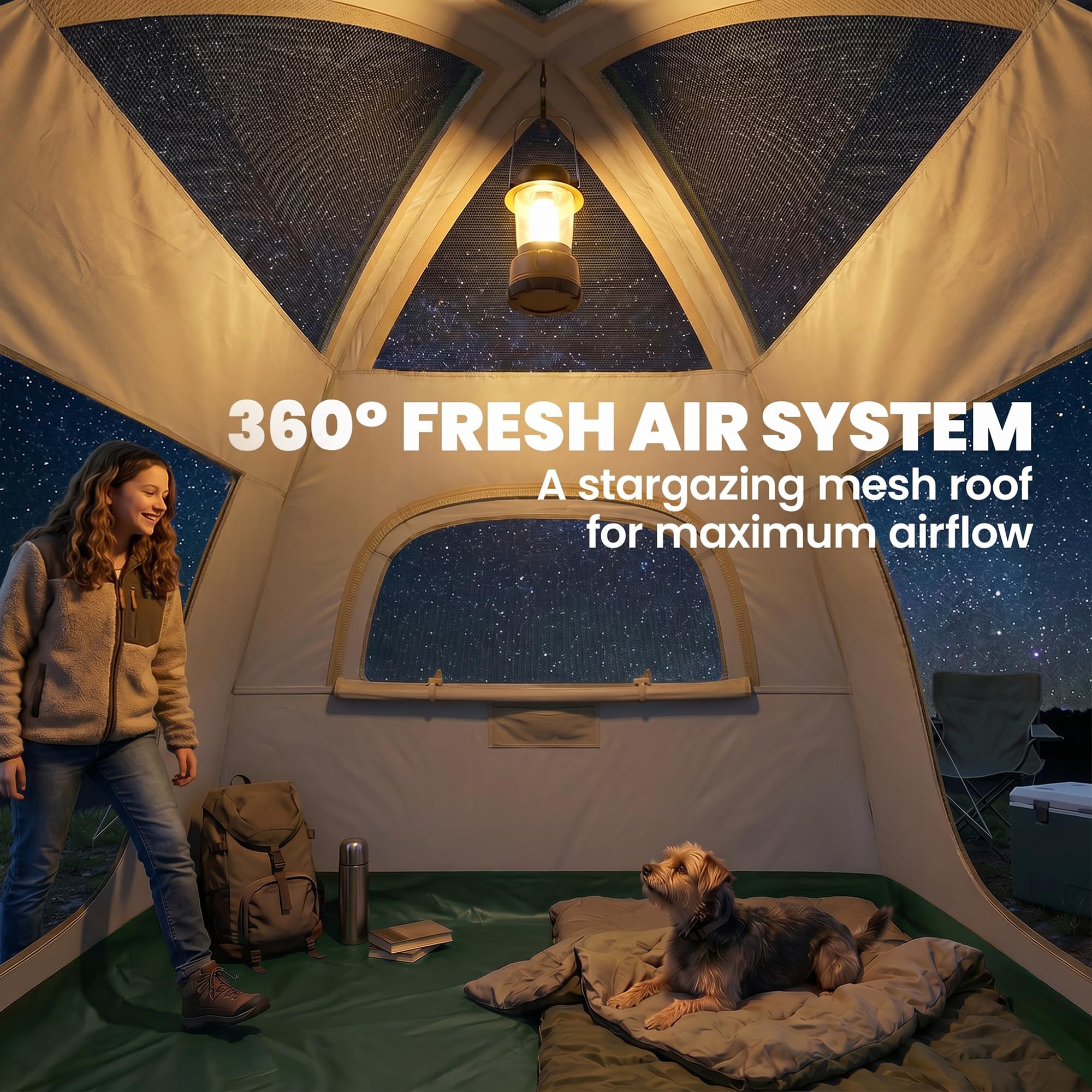 Outsunny Tente de camping gonflable avec pare-pluie, tente gonflable pour 3 personnes, tente gonflable étanche de 3000 mm avec vestibule, hauteur de hauteur de 190 cm, pompe de sécurité à gonflage