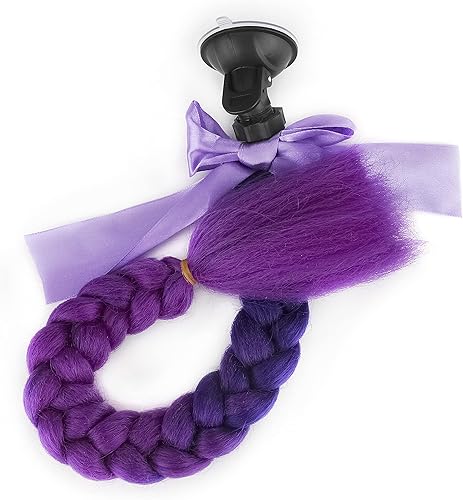 Miniatura 5 de SEGO 1 unidad2 trenzas de coleta para casco con ventosa desmontable, moño para coleta, muchos colores (casco no incluido)