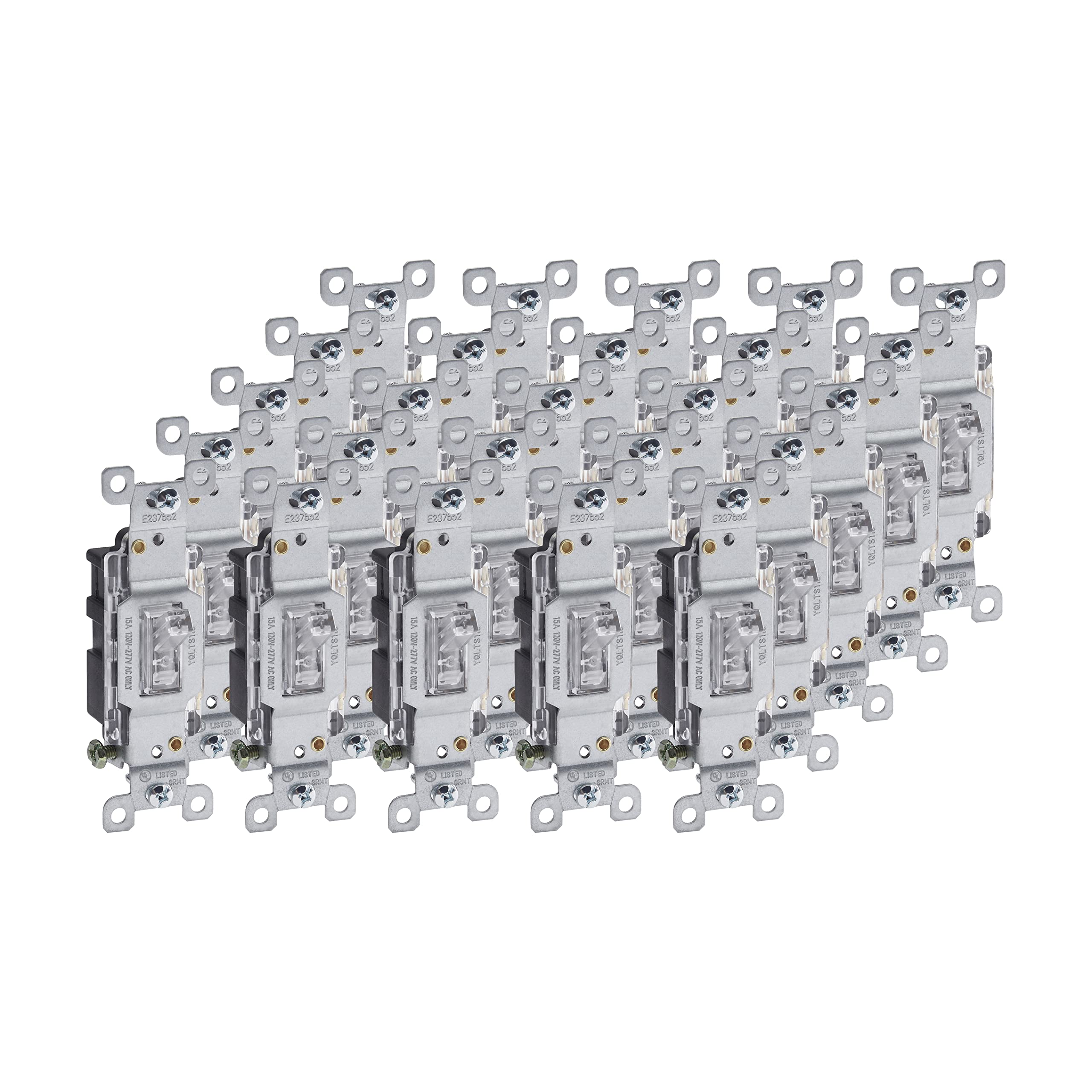 Photo 1 of AmazonCommercial Illuminated Toggle Light Switch, 25-Pack 25-Pack Illuminated Toggle