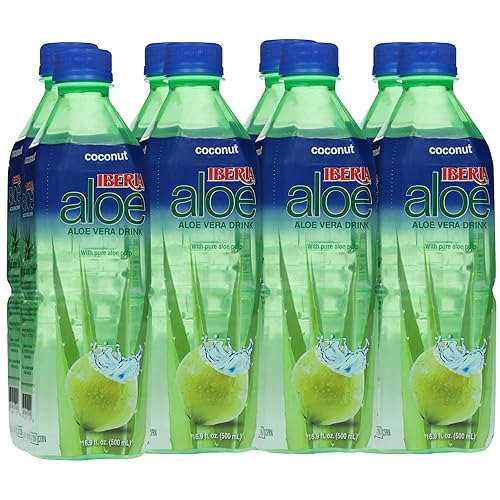 Iberia Bebida de jugo de aloe vera, coco, 16.9 onzas líquidas (paquete de 8)