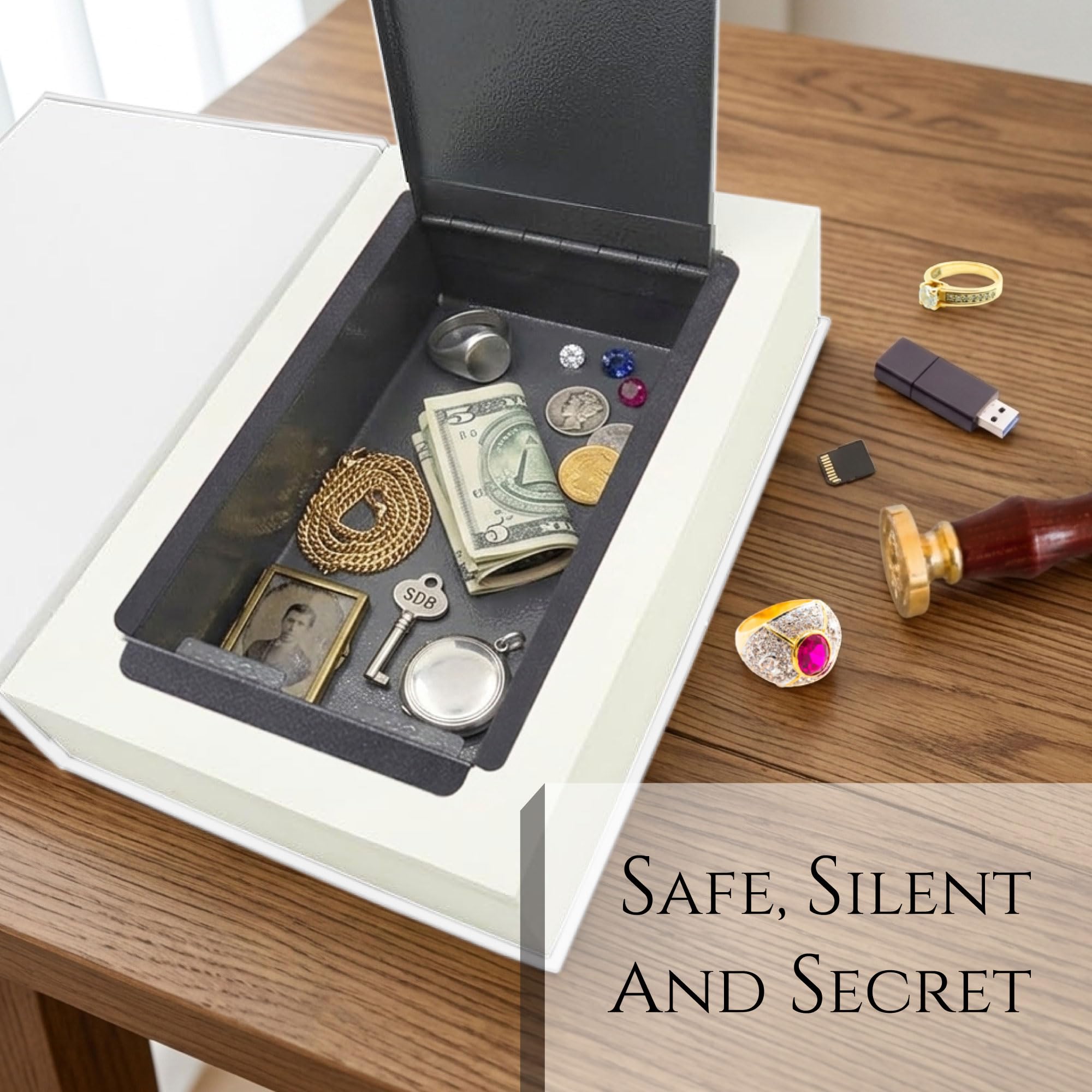 Gefälschte Buchbox – Kleiner Safe mit Schlüsselschloss – Versteckter Safe in Sichtweite – Umleitungssafe – Geheimtresor (Alice) (groß)