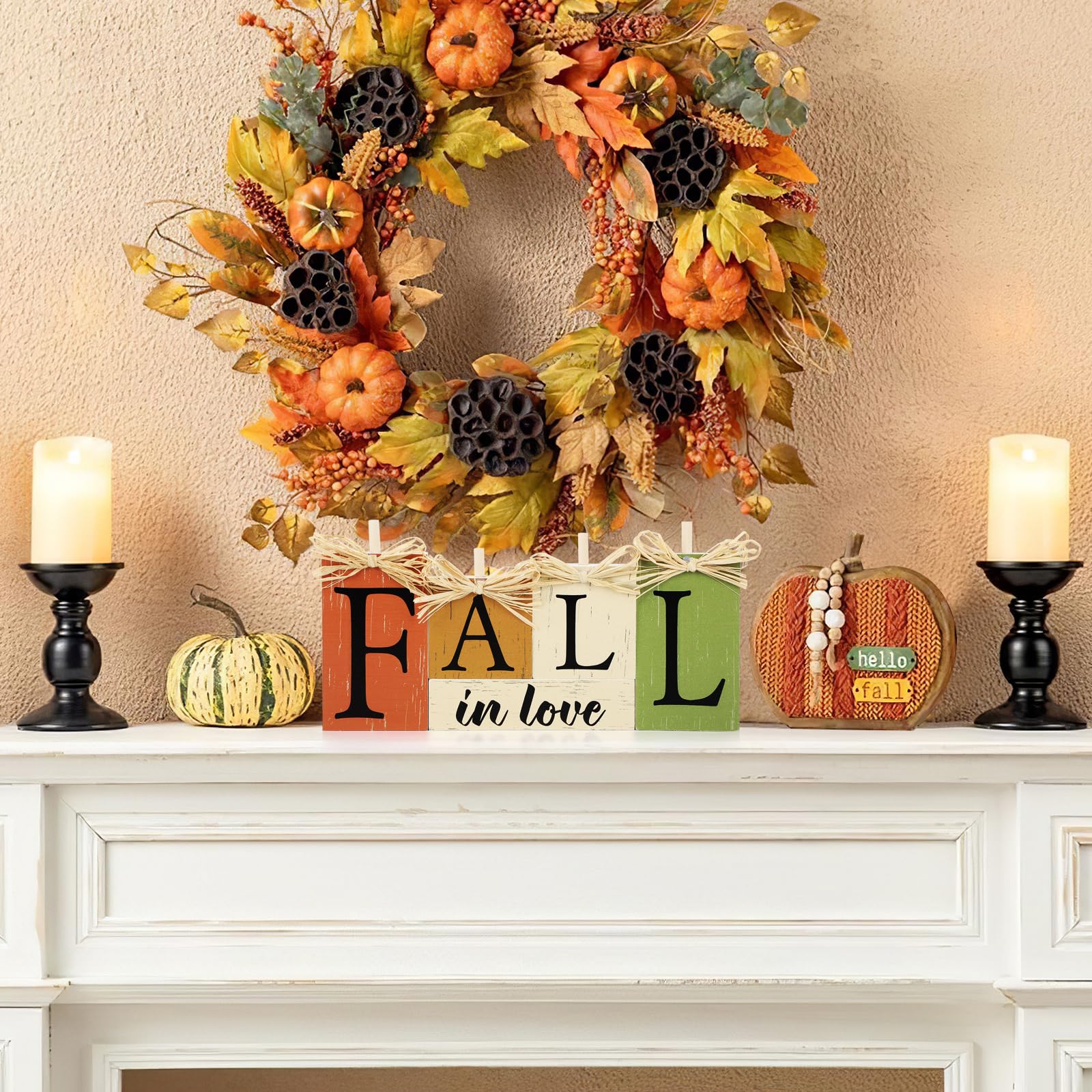 Herbst-Holzschild Mit Oktober-Spruch – 15 X 15 Cm, Tisch- Oder Wanddekoration