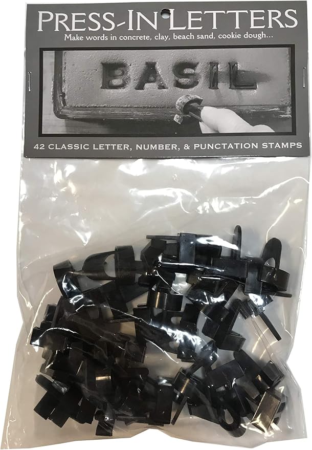 Poetry Press in Letters and Numbers Stone Concrete Stamps Uppercase