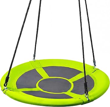 TURFEE 40 inch Saucer Swing for Tree Outdoor, 900Lb Weight Capacity Swing Seat with Hanging Straps Adjustable Safe Durable AccessoriesGreen