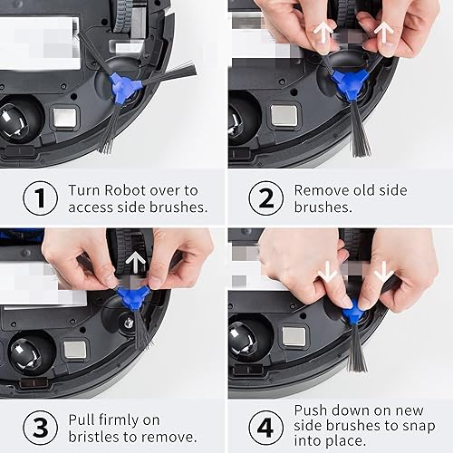 Miniatura 7 de Ulimymei 8 cepillos laterales de repuesto compatibles con Eufy 11S, 12, 15T, 25C, 30, 30C, 35C, 11S Max, 15C Max, 30C Max, G20, G30, G30 Edge Robot