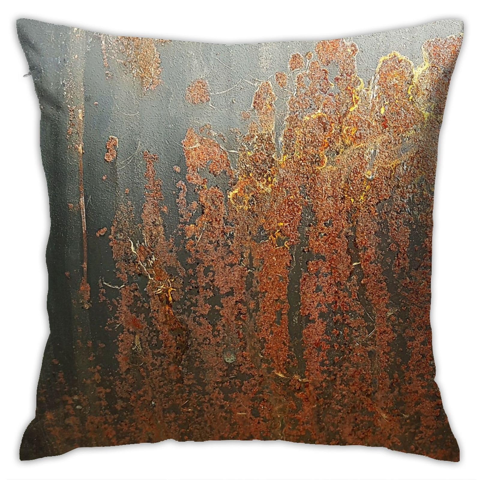 Ilpizzino Color 4 Dark Grey Rust Throw Pillow Covers 18"X18" Cozy Velvet Square Throw Pillowcases Home Decor For Bed Couch Sofa Living Room Cushion Cover