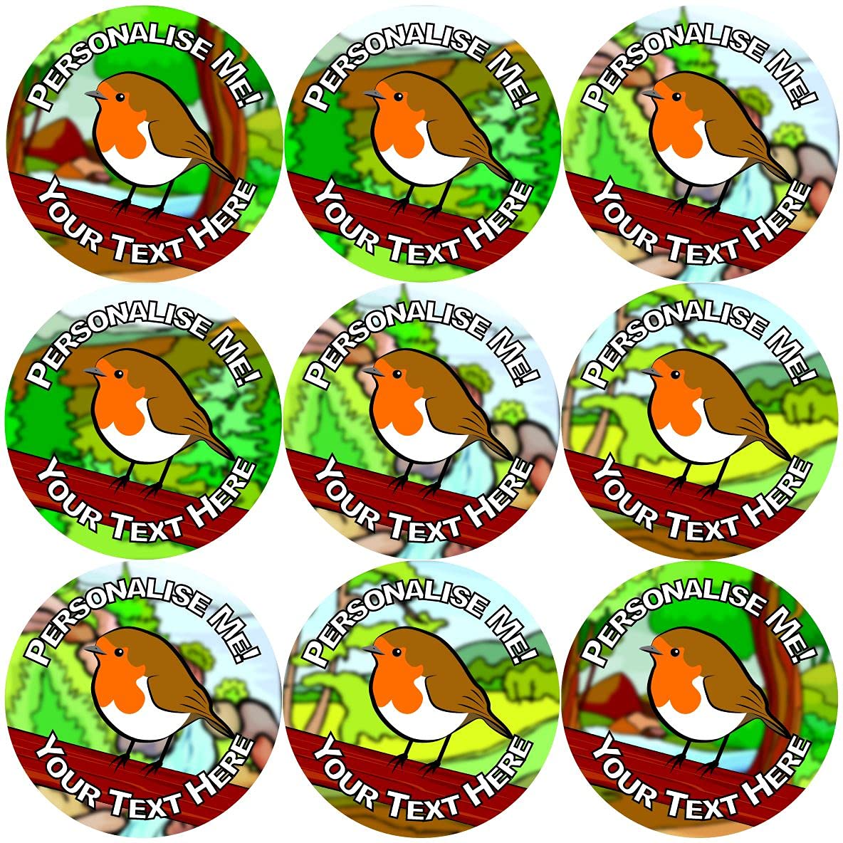 Sticker Stocker Red 144 Personalised Robins 30Mm Glossy Reward Stickers For School Teachers, Parents