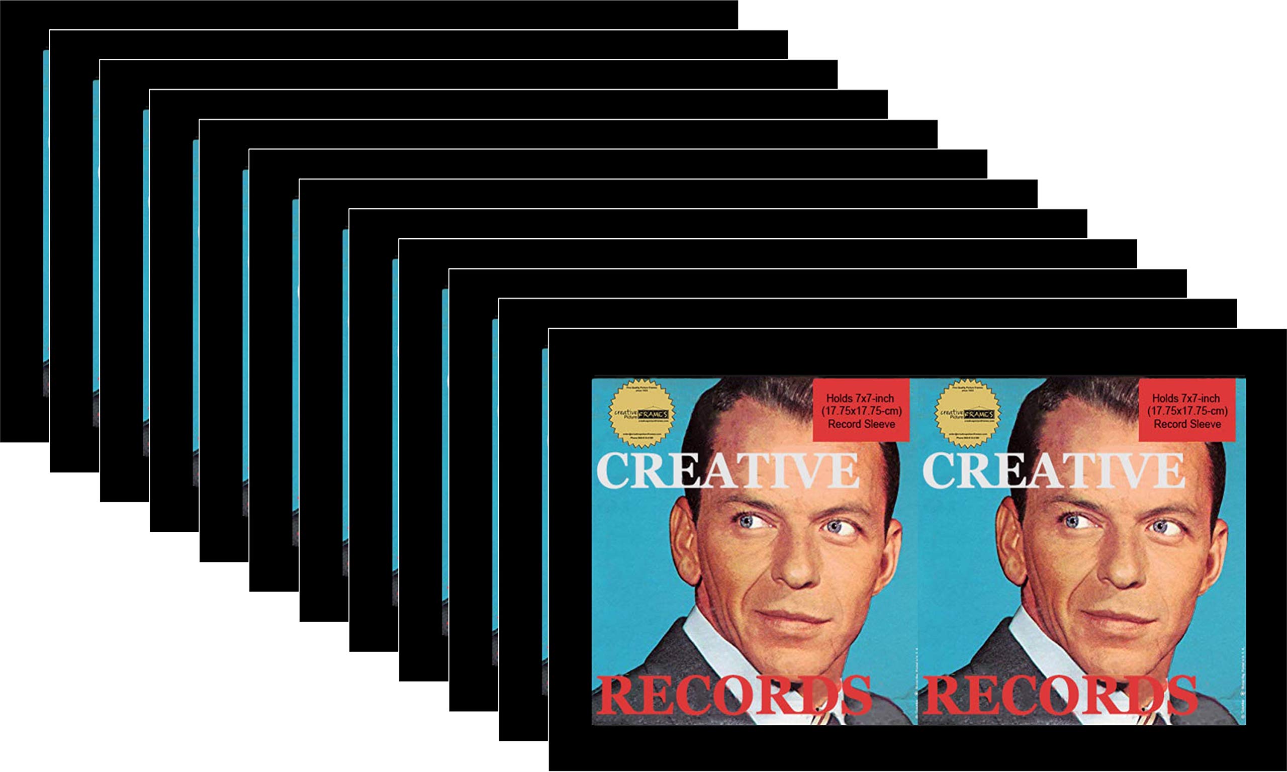 Creative Picture Frames 45 Double Cover Record Frame Displays two 7x7 or one Double 7x14 LP Vinyl Sleeve Art (Pack of 12-No Mat)