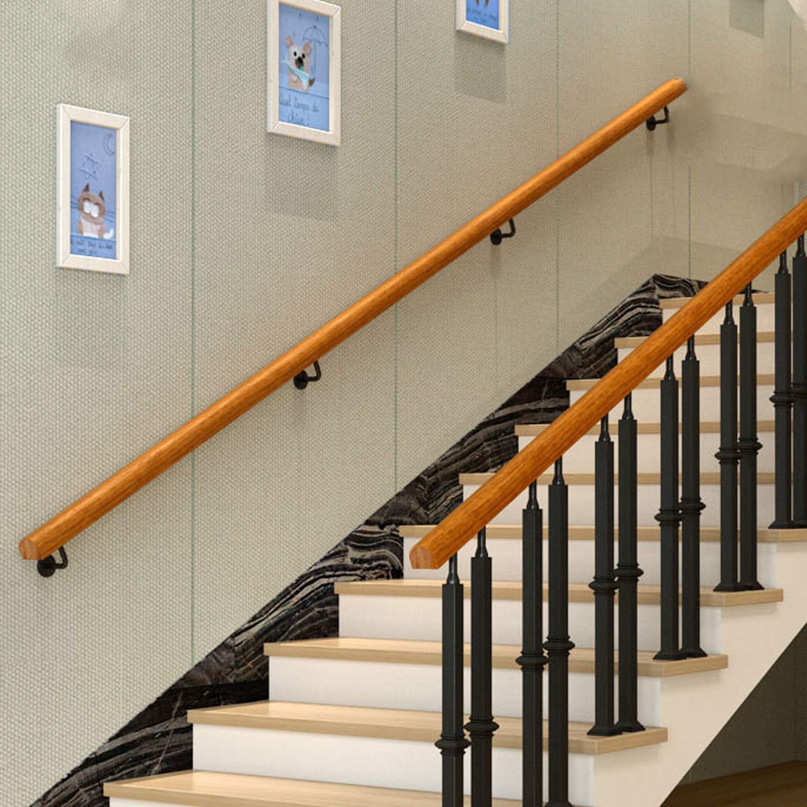 Rampe d'escalier antidérapante de 280 cm pour une sécurité murale absolue
