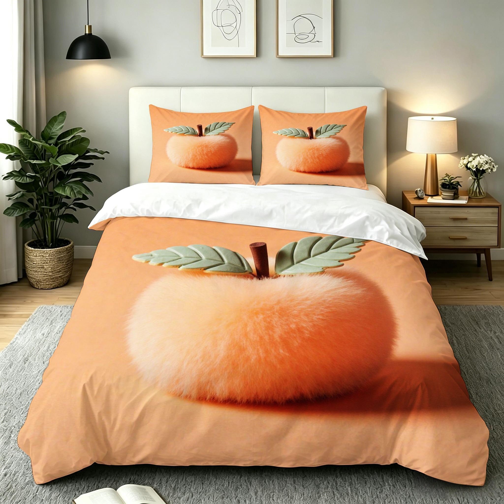 Housse de couette 240x260 parure de lit microfibre de qualité supérieure motif fruits