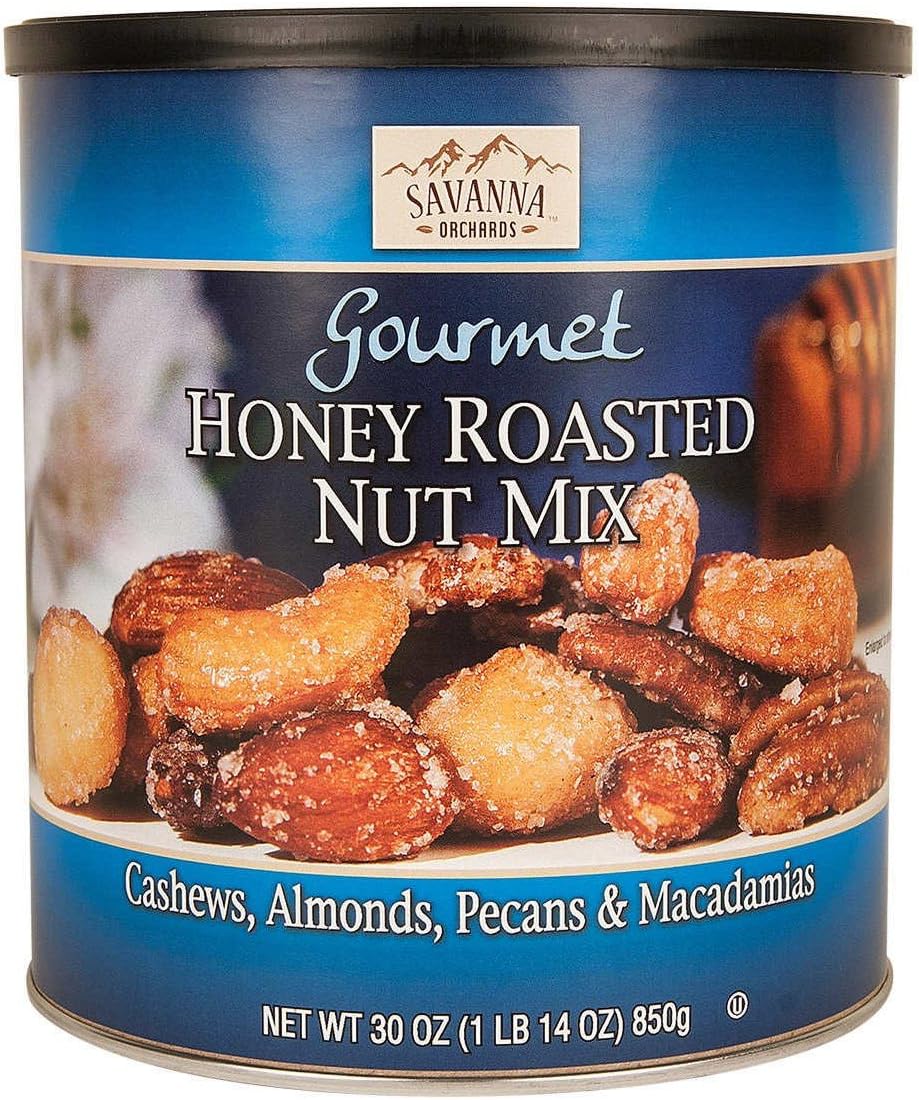 Gourmet Honey Roasted Nut Mix. Cashews, Almonds, Pecans &Macadamias. 30 oz. (Pack of1)