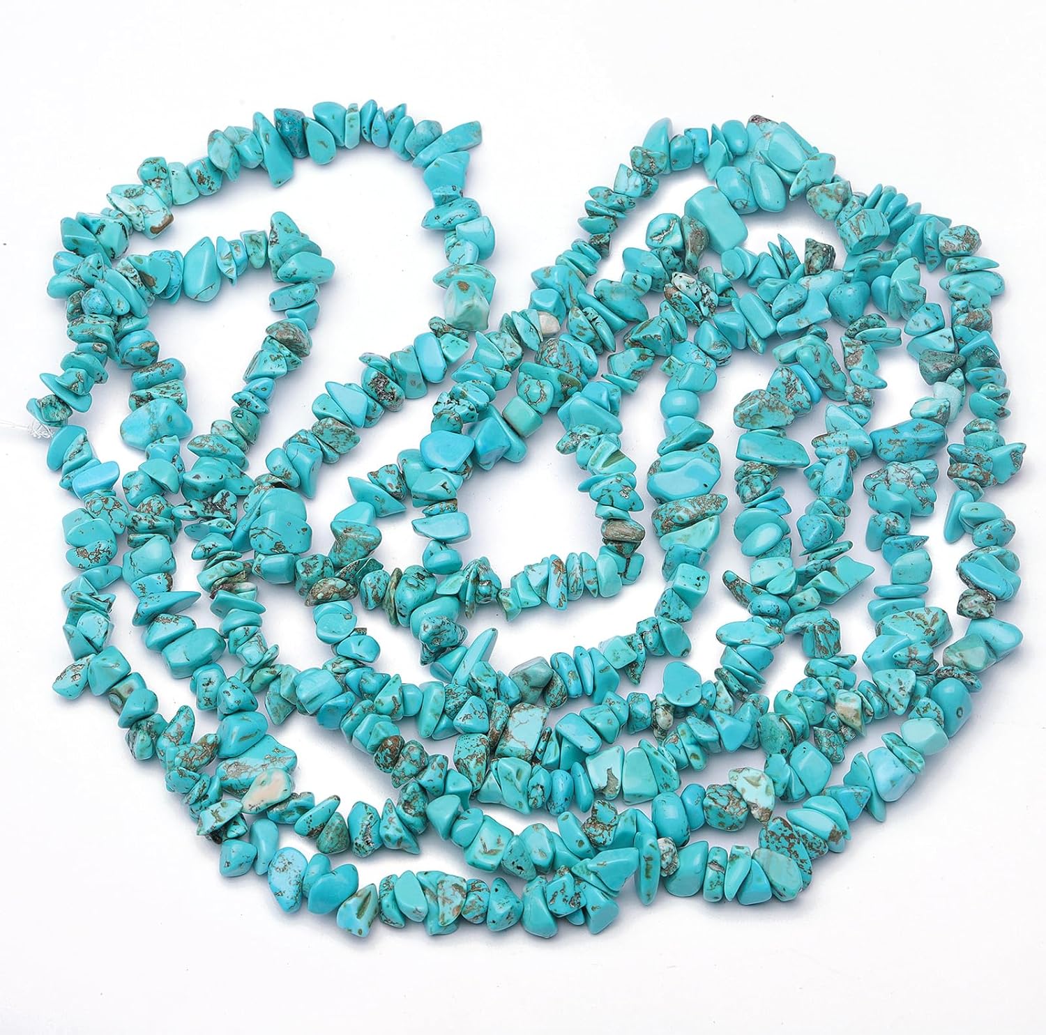 Turquoise Loose Gemstone Beads,5-8mm Natural Irregular Chips with Drilled Hole for Jewelry Making Supplies,DIY Bracelet Necklace,400pcs (2 Strands) - Image 3