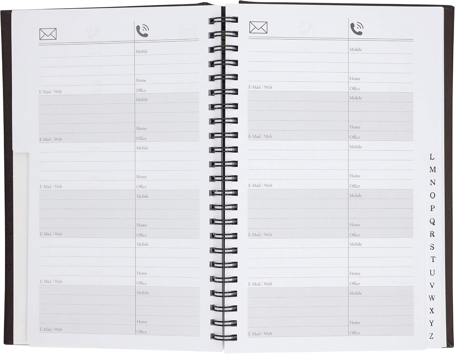 Telephone Address Book A-Z Index Hard Back Cover A5 Address Book Spiral Desgin (Blue Spiral) - Image 3